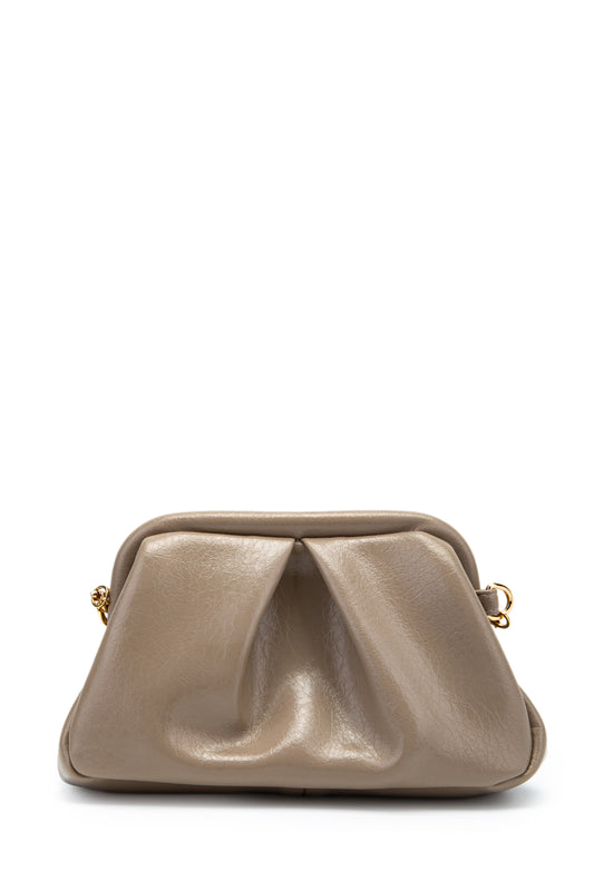 Clutch Form Uzun Askılı Degas Kadın Çapraz Çanta Bej