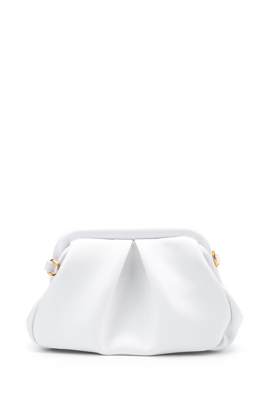 Clutch Form Uzun Askılı Degas Kadın Çapraz Çanta Beyaz