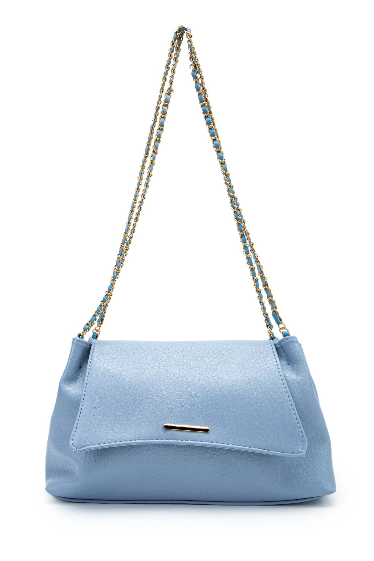 Kapaklı Zarif Tasarım Sarrah Kadın Omuz Çanta Mavi