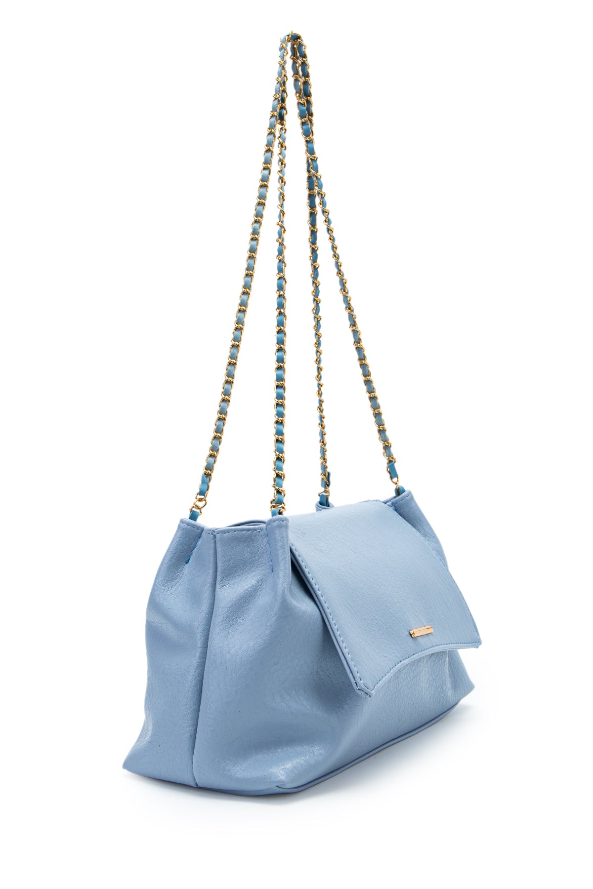 Kapaklı Zarif Tasarım Sarrah Kadın Omuz Çanta Mavi