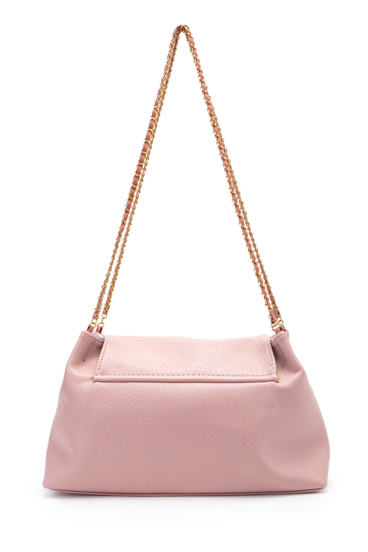 Kapaklı Zarif Tasarım Sarrah Kadın Omuz Çanta Pudra