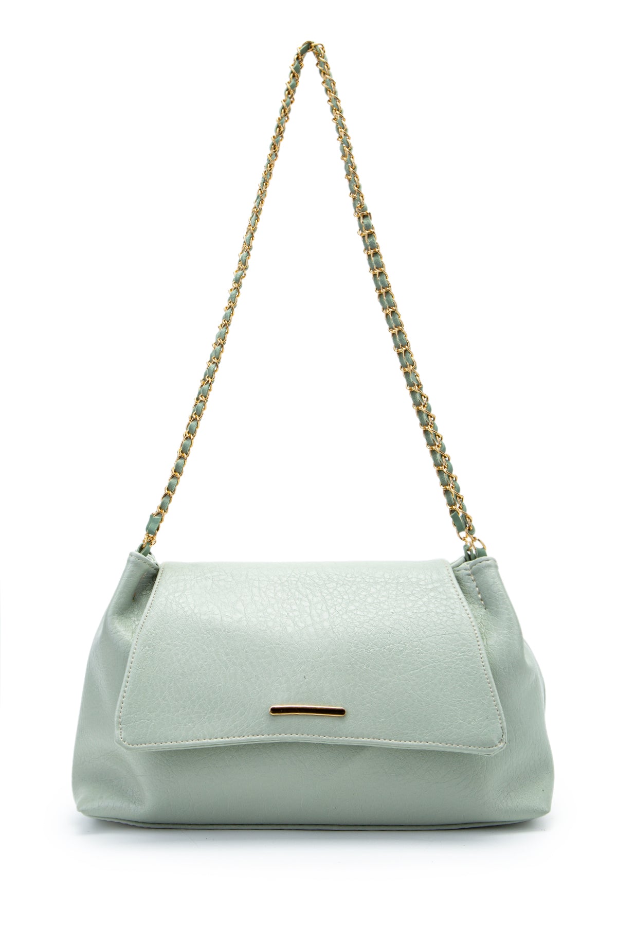 Kapaklı Zarif Tasarım Sarrah Kadın Omuz Çanta Mint Yeşil