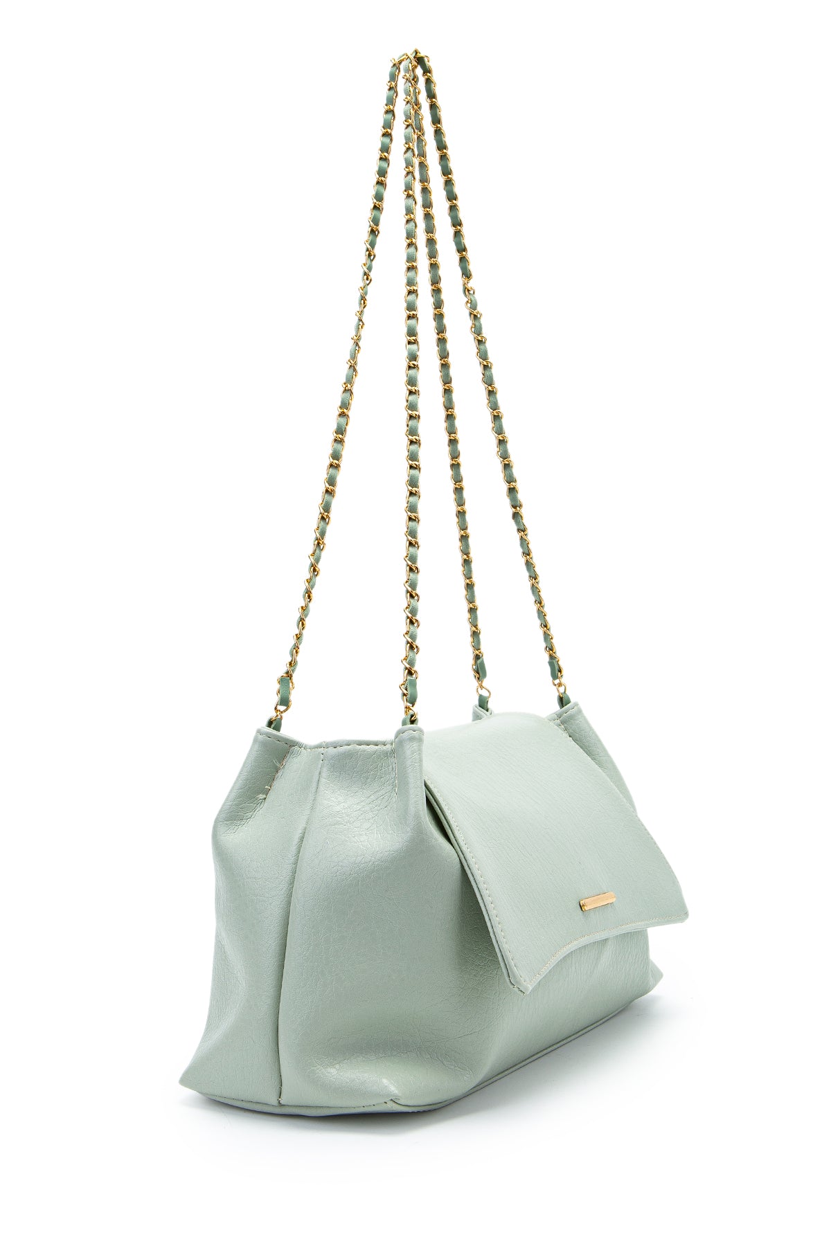 Kapaklı Zarif Tasarım Sarrah Kadın Omuz Çanta Mint Yeşil