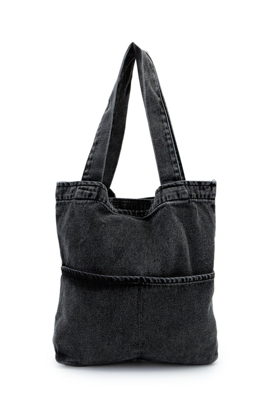 Çift Cepli Kot Kadın Kol Çanta Edgar Antrasit