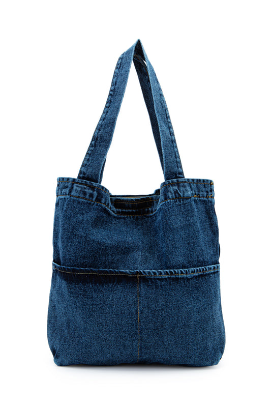 Çift Cepli Kot Kadın Kol Çanta Edgar Lacivert