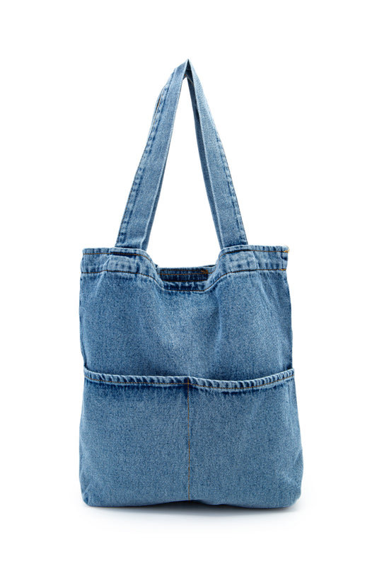 Çift Cepli Kot Kadın Kol Çanta Edgar Mavi