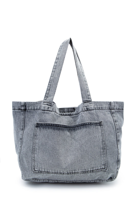 Cepli Salaş Kot Kadın Kol Çanta Gein Gri