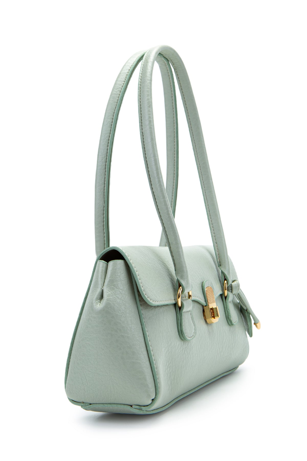 Baget form özel kilit sarkıt detaylı Hilly Kadın Kol Çanta Mint Yeşil
