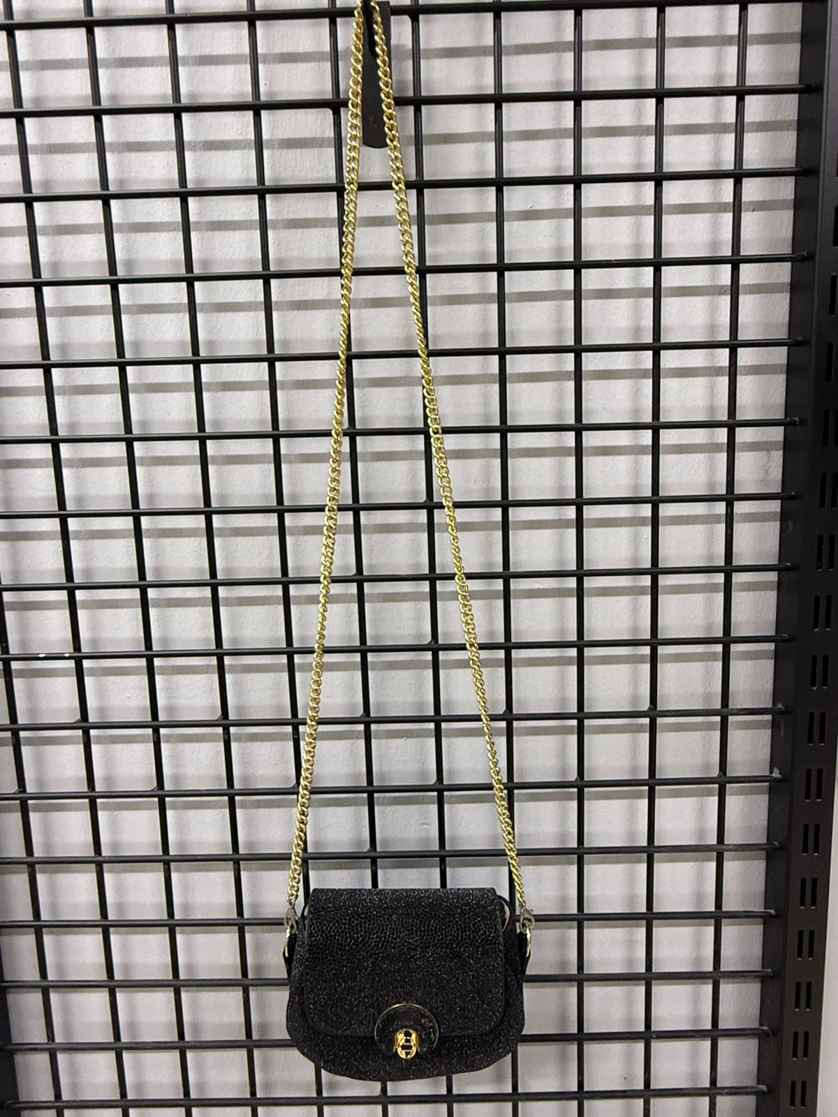 Mini Zincir Askılı Popy Çan ta Siyah