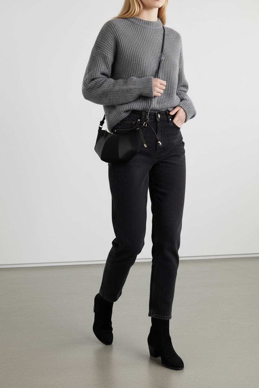 İp Sarkıt Detaylı Süet Deri Karışımlı Bohem Tarz Wade Kadın Çapraz Çanta Siyah