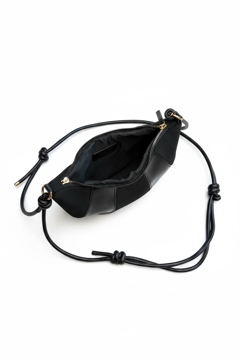 İp Sarkıt Detaylı Süet Deri Karışımlı Bohem Tarz Wade Kadın Çapraz Çanta Siyah